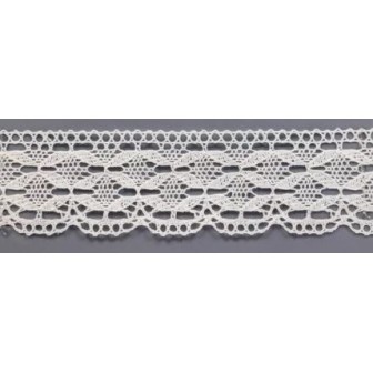9330-000 PUNTILLA BOLILLO DAIKON 40 MM. ALGODON 100% BLANCO Venta en piezas de 25.00 M