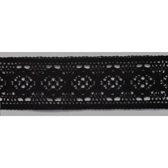 9334-004 ENTREDOS BOLILLO AJENUZ 45 MM. ALGODON 100% NEGRO Venta en piezas de 25.00 M