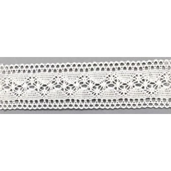 9336-000 ENTREDOS BOLILLO ALBAHACA 40 MM. ALGODON 100% BLANCO Venta en piezas de 25.00 M