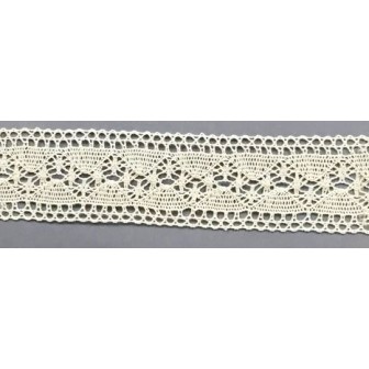 9336-102 ENTREDOS BOLILLO ALBAHACA 40 MM. ALGODON 100% MARFIL Venta en piezas de 25.00 M
