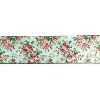 941317-40-2 CINTA ESTAMPADA DOBLE CARA KAILE 40 MM. POLIESTER 100% MENTA Venta en piezas de 22.80 M