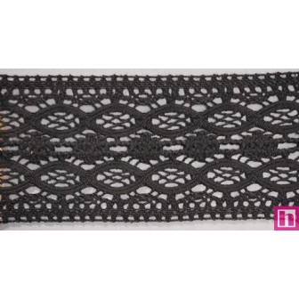 9480-4 ENTREDOS BOLILLO OSMARY 70 MM. ALGODON 100% NEGRO Venta en piezas de 25.00 M