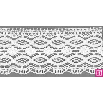 9481-0 PUNTILLA BOLILLO OSMARY 70 MM. ALGODON 100% BLANCO Venta en piezas de 25.00 M