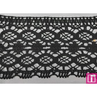9482-4 PUNTILLA BOLILLO OSMARY 85 MM. ALGODON 100% NEGRO Venta en piezas de 25.00 M