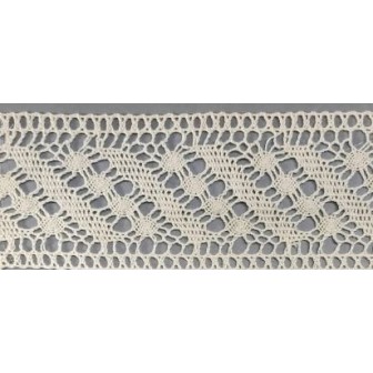 9486-102 ENTREDOS BOLILLO OHANA 55 MM. ALGODON 100% MARFIL Venta en piezas de 25.00 M