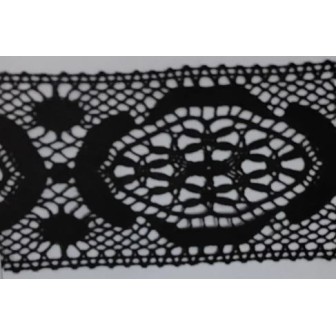 9490-004 ENTREDOS BOLILLO AJEDREA 85 MM. ALGODON 100% NEGRO Venta en piezas de 25.00 M