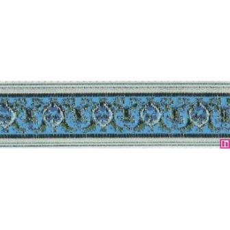 9588-15-2 TAPACOSTURAS JACQUARD VINTAGE 15 MM. POLIESTER - CELESTE Venta en piezas de 15.00 M