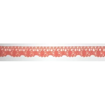 9614-019 PUNTILLA BOLILLO VENUS 15 MM. POLIESTER 100% CORAL Venta en piezas de 25.00 M