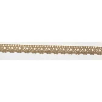 9616-070 PUNTILLA BOLILLO NYX 12 MM. POLIESTER 100% CAMEL Venta en piezas de 25.00 M