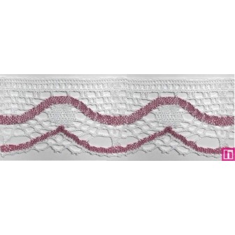 9622-009 PUNTILLA BOLILLO KEILY 45 MM. POLIESTER 100% BLANCO/MAQUILLAJE Venta en piezas de 25.00 M