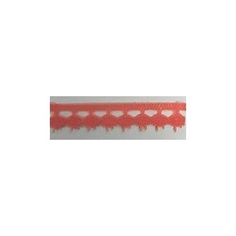 9626-019 PUNTILLA BOLILLO PAULINA 15 MM. POLIESTER 100% CORAL Venta en piezas de 25.00 M