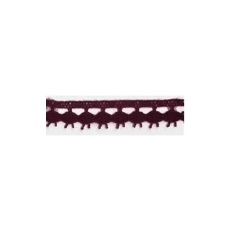 9626-049 PUNTILLA BOLILLO PAULINA 15 MM. POLIESTER 100% GRANATE Venta en piezas de 25.00 M