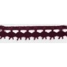 9626-049 PUNTILLA BOLILLO PAULINA 15 MM. POLIESTER 100% GRANATE Venta en piezas de 25.00 M