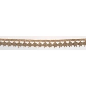 9626-070 PUNTILLA BOLILLO PAULINA 15 MM. POLIESTER 100% CAMEL Venta en piezas de 25.00 M