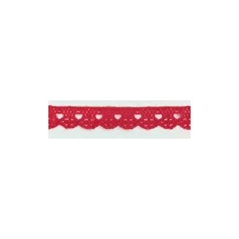 9627-005 PUNTILLA BOLILLO CASSIA 10 MM. POLIESTER 100% ROJO Venta en piezas de 25.00 M