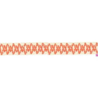 9669-118 GALON FANTASIA JOHARI 30 MM. ALGODON RECICLADO 60%-VISCOSA 40% NATURAL/NARANJA Venta en piezas de 12.50 M
