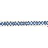 9669-130 GALON FANTASIA JOHARI 30 MM. ALGODON RECICLADO 60%-VISCOSA 40% NATURAL/AZUL Venta en piezas de 12.50 M