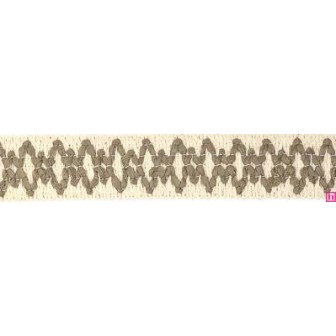 9669-190 GALON FANTASIA JOHARI 30 MM. ALGODON RECICLADO 60%-VISCOSA 40% NATURAL/CAMEL Venta en piezas de 12.50 M