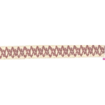 9669-242 GALON FANTASIA JOHARI 30 MM. ALGODON RECICLADO 60%-VISCOSA 40% NATURAL/ROSA Venta en piezas de 12.50 M