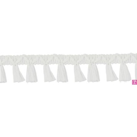 9670-89 FLECO FANTASIA JOHARI 40 MM. VISCOSA 90%-ACRILICO 10% BLANCO Venta en piezas de 12.50 M
