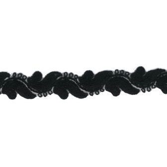 9687-092 GALON FANTASIA ABIK 30 MM. POLIAMIDA 90%-POL.5%-ALG.5% NEGRO Venta en piezas de 9.00 M