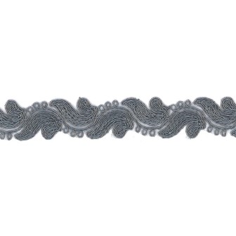 9687-196 GALON FANTASIA ABIK 30 MM. POLIAMIDA 90%-POL.5%-ALG.5% GRIS Venta en piezas de 9.00 M