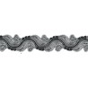 9688-8392 GALON FANTASIA CIHAN 30 MM. POLIAMIDA 60%-POL.35%-ALG.5% NEGRO/PLATA Venta en piezas de 9.10 M
