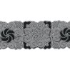 9689-8392 GALON FANTASIA CIHAN 60 MM. POLIAMIDA 60%-POL.35%-ALG.5% NEGRO/PLATA Venta en piezas de 9.10 M