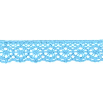 9702-21 PUNTILLA BOLILLO AURORA 30 MM. ALGODON 100% CELESTE Venta en piezas de 25.00 M