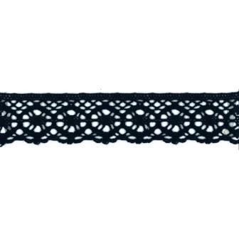 9702-22 PUNTILLA BOLILLO AURORA 30 MM. ALGODON 100% MARINO Venta en piezas de 25.00 M