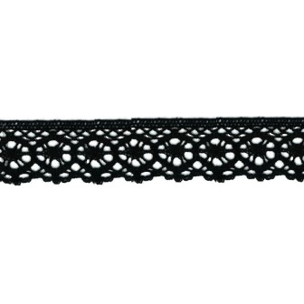 9702-4 PUNTILLA BOLILLO AURORA 30 MM. ALGODON 100% NEGRO Venta en piezas de 25.00 M