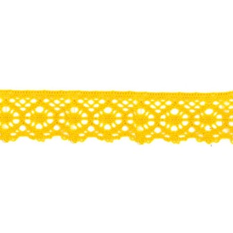 9702-6 PUNTILLA BOLILLO AURORA 30 MM. ALGODON 100% AMARILLO Venta en piezas de 25.00 M