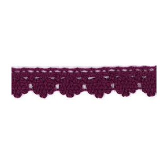 9706-33 PUNTILLA BOLILLO DIEGO 12 MM. ALGODON 100% VINO Venta en piezas de 25.00 M