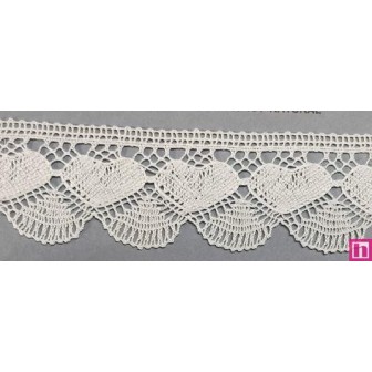 9813-104 PUNTILLA BOLILLO KALOLA 45 MM. ALGODON 100% NATURAL Venta en piezas de 25.00 M