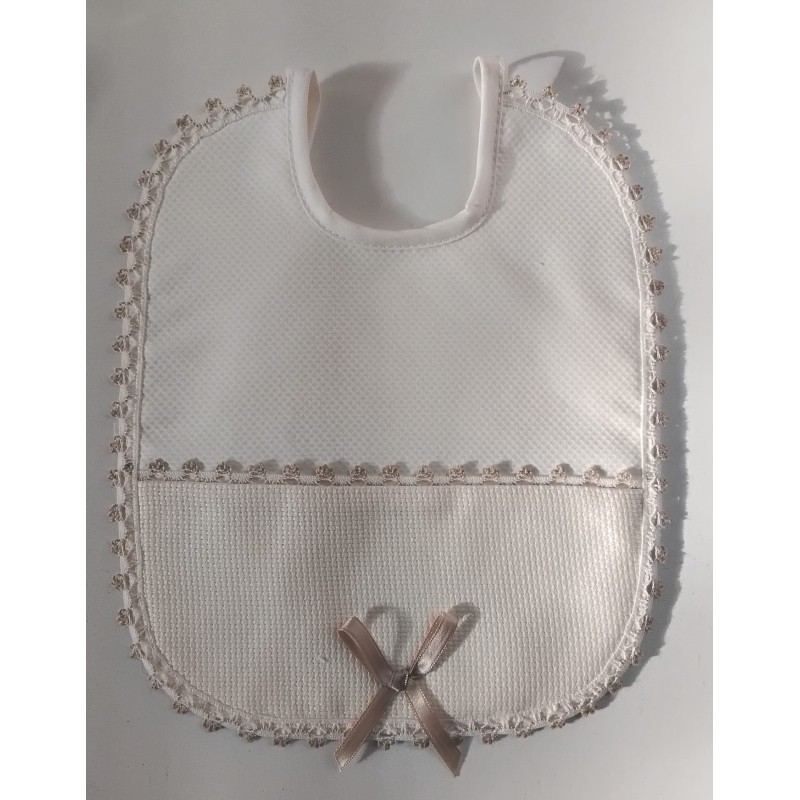 983392-003 BABERO PIQUE+PANAMA MARKEL 20X24 POLIESTER 60%-ALGODON 40% BEIG Venta en piezas de 3.00 U