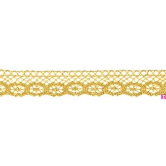 9907-95 PUNTILLA BOLILLO 22 MM WAILANI METALOPLASTICO 100% ORO Venta en piezas de 25.00 M