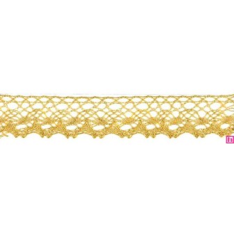 9910-95 PUNTILLA BOLILLO 27 MM WAILANI METALOPLASTICO 100% ORO Venta en piezas de 25.00 M