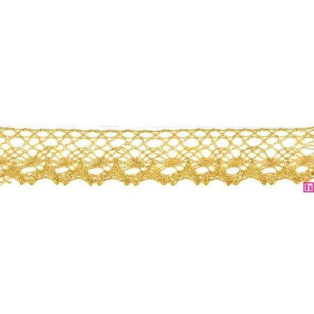 9910-95 PUNTILLA BOLILLO 27 MM WAILANI METALOPLASTICO 100% ORO Venta en piezas de 25.00 M