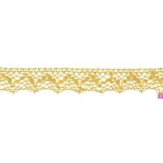 9911-95 PUNTILLA BOLILLO 25 MM MOANA METALOPLASTICO 100% ORO Venta en piezas de 25.00 M