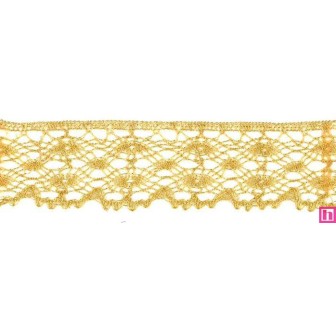 9913-95 PUNTILLA BOLILLO 40 MM MALIA METALOPLASTICO 100% ORO Venta en piezas de 25.00 M
