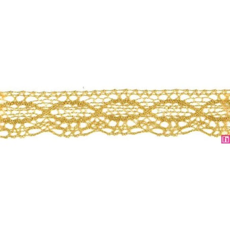 9917-95 PUNTILLA BOLILLO 30 MM ZAHARI METALOPLASTICO 100% ORO Venta en piezas de 25.00 M
