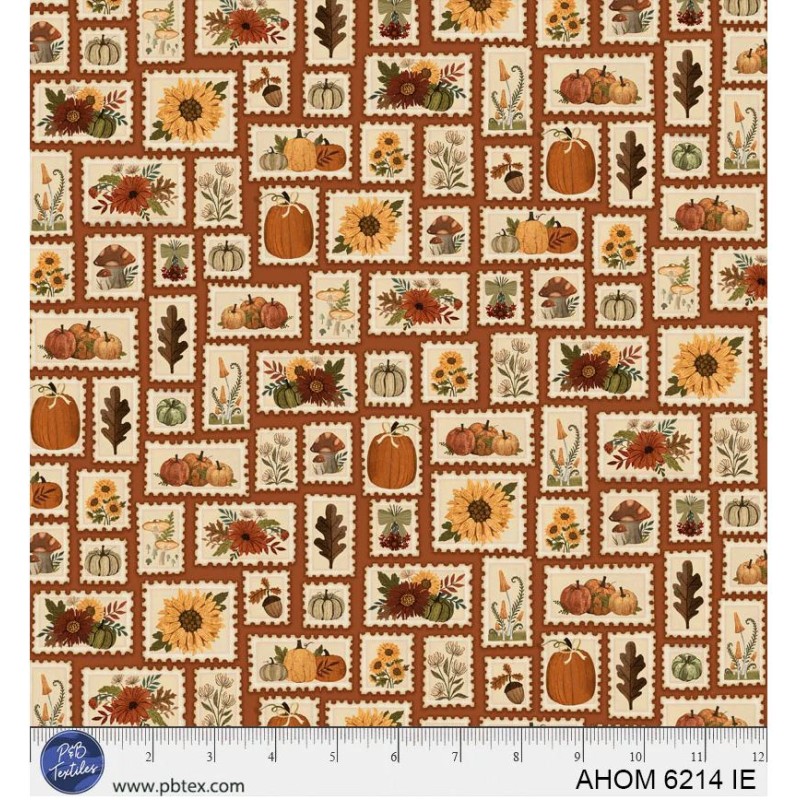 P121-AHOM6214IE PATCH. AMERICANO AUTUMN HOMESTEAD (08) 110 CM. ALGODON 100% CALABAZA/MULTI Venta en piezas de 7.00 M