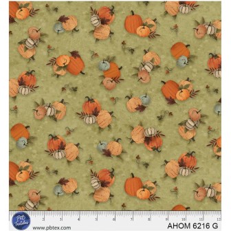 P121-AHOM6216G PATCH. AMERICANO AUTUMN HOMESTEAD (11) 110 CM. ALGODON 100% VERDE Venta en piezas de 7.00 M