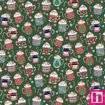 P121-CHM35916-DG PATCH. AMERICANO CHRISTMAS MINIATURES III (08) 110 CM. ALGODON 100% VERDE Venta en piezas de 7.00 M