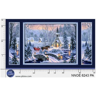 P121-NNOE6243PA PATCH. AMERICANO NATURES NOEL (01) PANEL 60X110 CM. ALGODON 100% AZUL Venta en piezas de 4.55 M