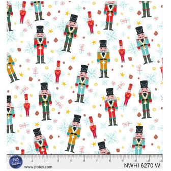 P121-NWHI6270W PATCH. AMERICANO NUTCRACKER WHIMSY (01) 110 CM. ALGODON 100% BLANCO/MULTI Venta en piezas de 7.00 M