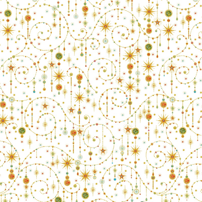 P121-TTRE6316W PATCH. AMERICANO TURNOWSKY TREASURES (24) 110 CM. ALGODON 100% BLANCO/ORO Venta en piezas de 7.00 M