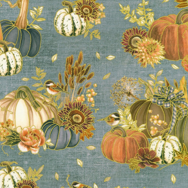 P135-AWHDM-23915-68 PATCH. AMERICANO HELLO FALL (20) 110 CM. ALGODON 100% AZUL Venta en piezas de 7.00 M