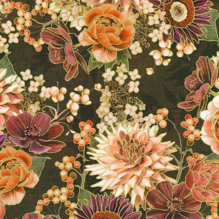 P135-AWHDM-23917-342 PATCH. AMERICANO HELLO FALL (06) 110 CM. ALGODON 100% CHOCOLATE Venta en piezas de 7.00 M