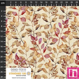 P137-4504-097 PATCH.AMERICANO WISTFUL BLOOMS (04) 110 CM. ALGODON 100% MARFIL/PURPURA Venta en piezas de 6.00 M